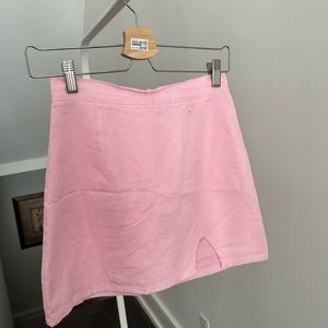 Pink skirt with small slit